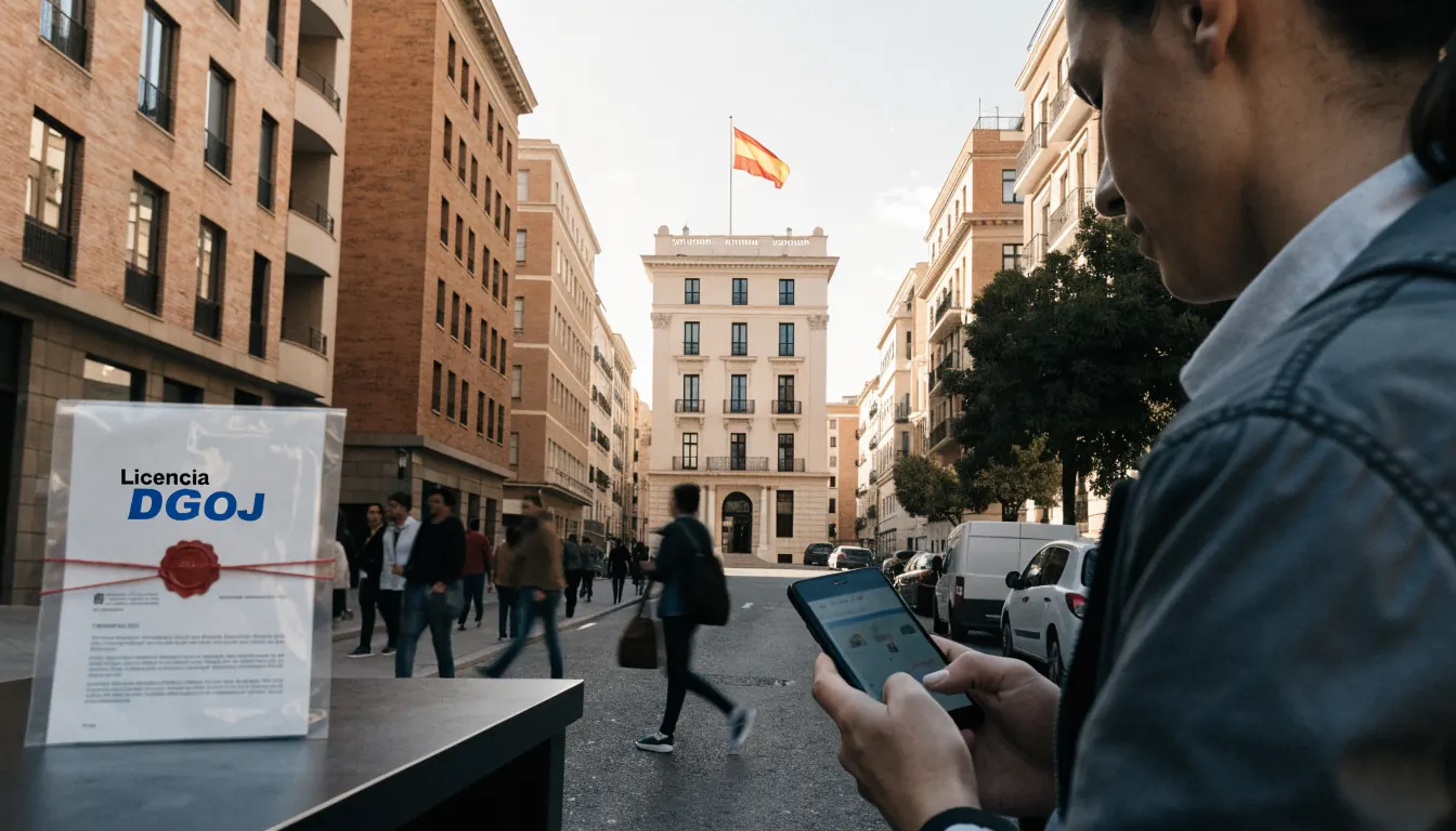 Adult revisa licencia de casino en la calle de España.